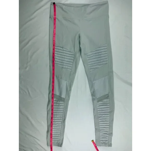 Alo High Waist Moto Long Legging In Alloy Matte/Glossy Panels Size M - Picture 9 of 11